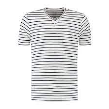 Blue Loop Relinen Stripe V-Neck M M / navy/white