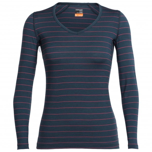 Icebreaker Oasis LS V Stripe Women