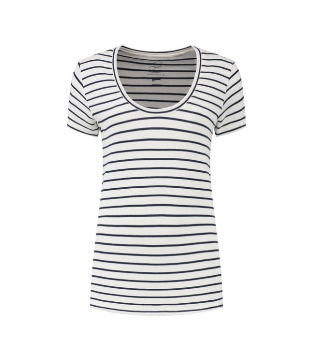 Blue Loop Relinen Stripe T-Shirt W L / navy/white