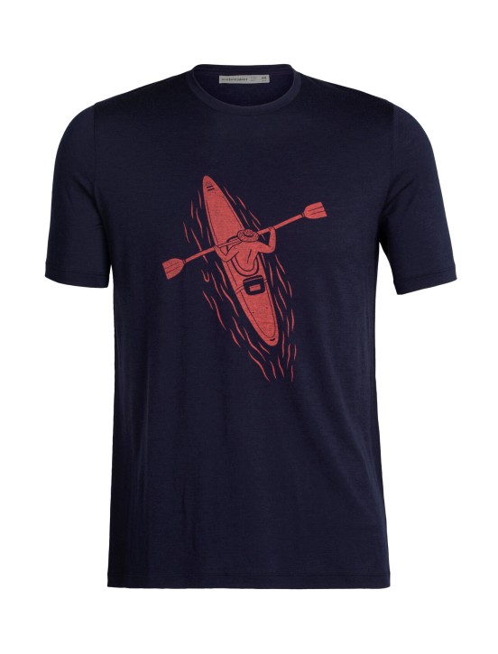 Icebreaker Tech Lite II SS Tee Paddle Lines XL / midnight navy