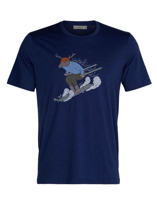 Icebreaker Tech Lite II SS Tee Ski Rider XXL / royal navy